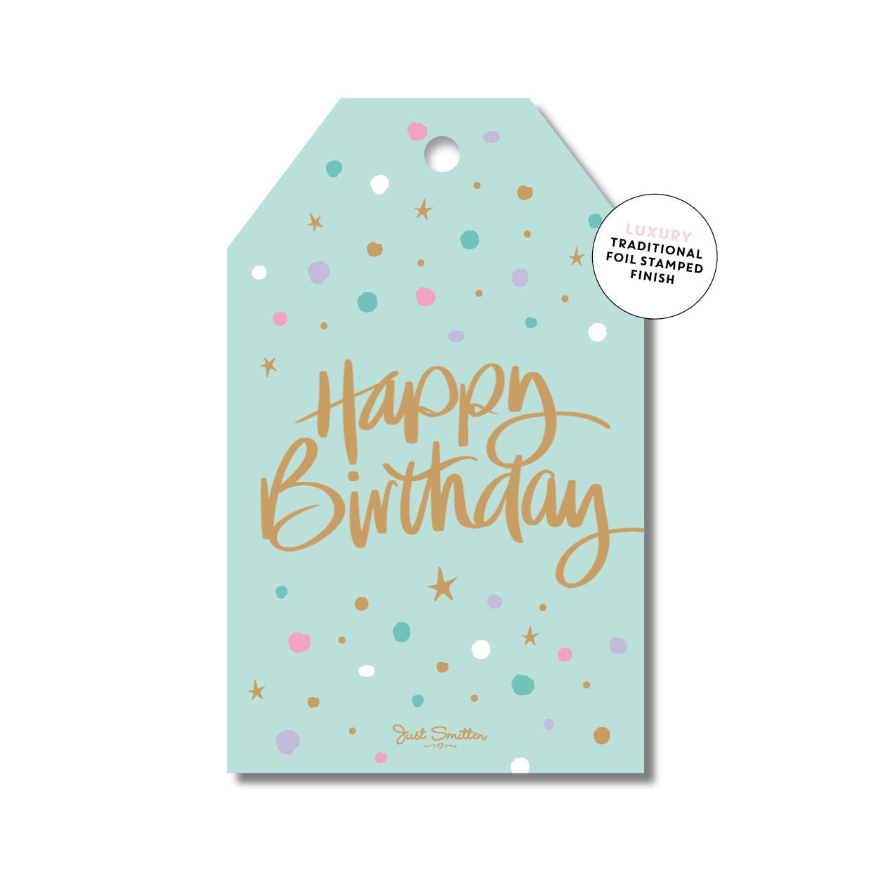 Gift Tag - Minty Confetti Birthday